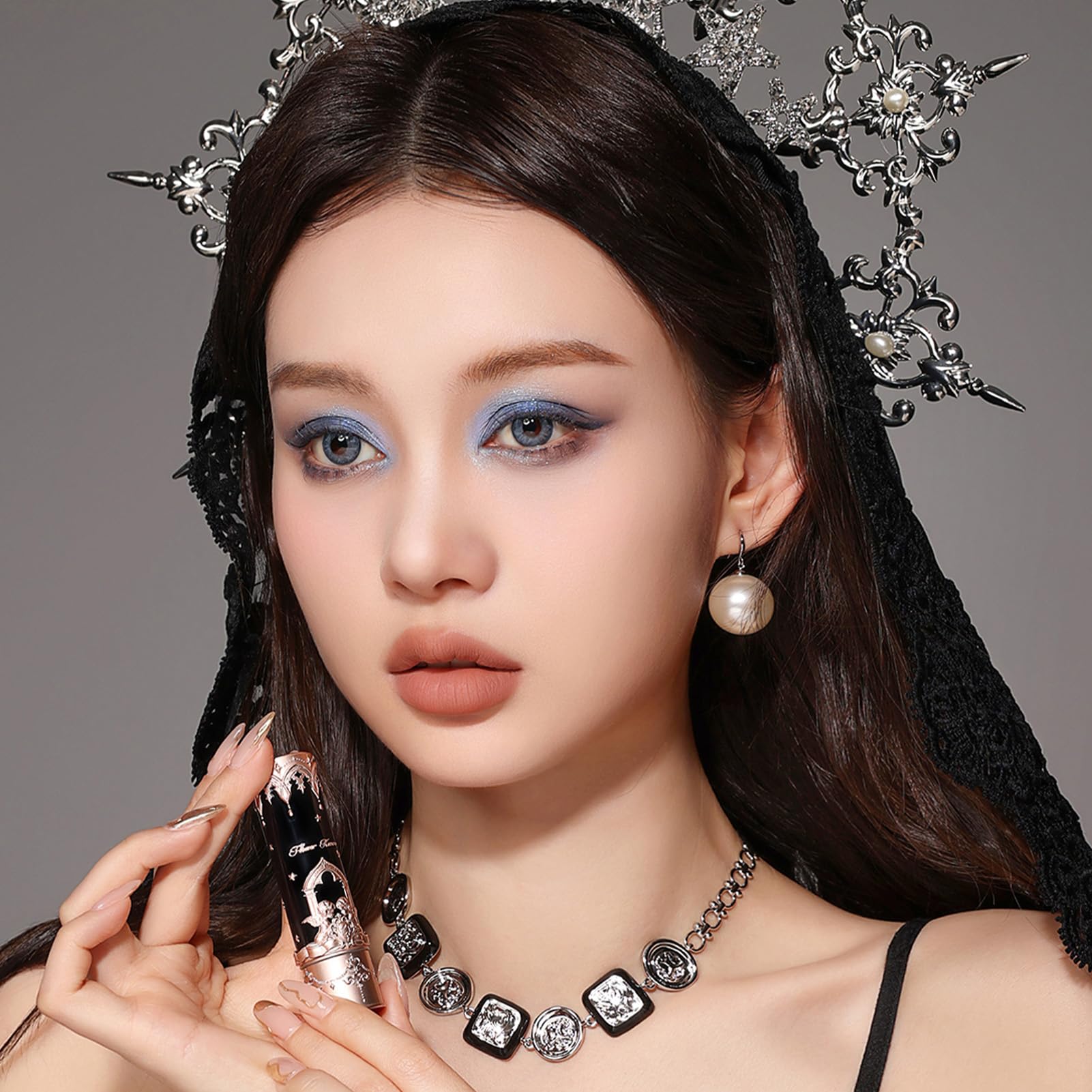 Flower Knows Little Angel Matte Lipstick,Super Soft & Ultra Silky Lip Mud Stick,Long Lasting & Moisturizing Vegan Lip Makeup for Girls&Women,Velvety Brown Finish(C09 Dark Angel)