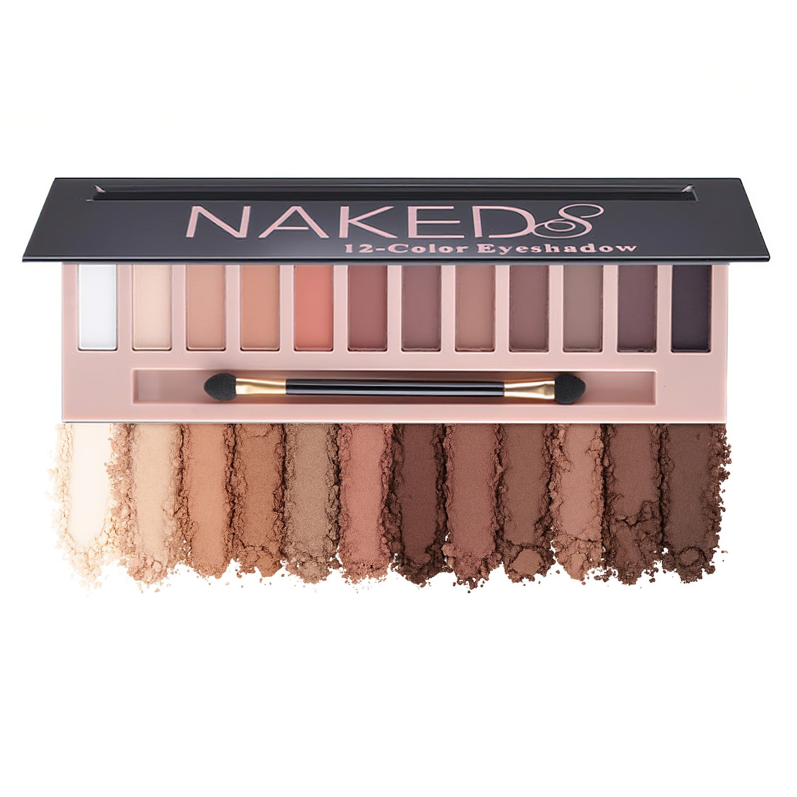 12 Colors Makeup Nude Colors Eyeshadow Palette Natural Nude Matte Shimmer Glitter Pigment Eye Shadow Pallete Set Waterproof Smokey Professional Beauty Makeup Kit (Matte Color A)