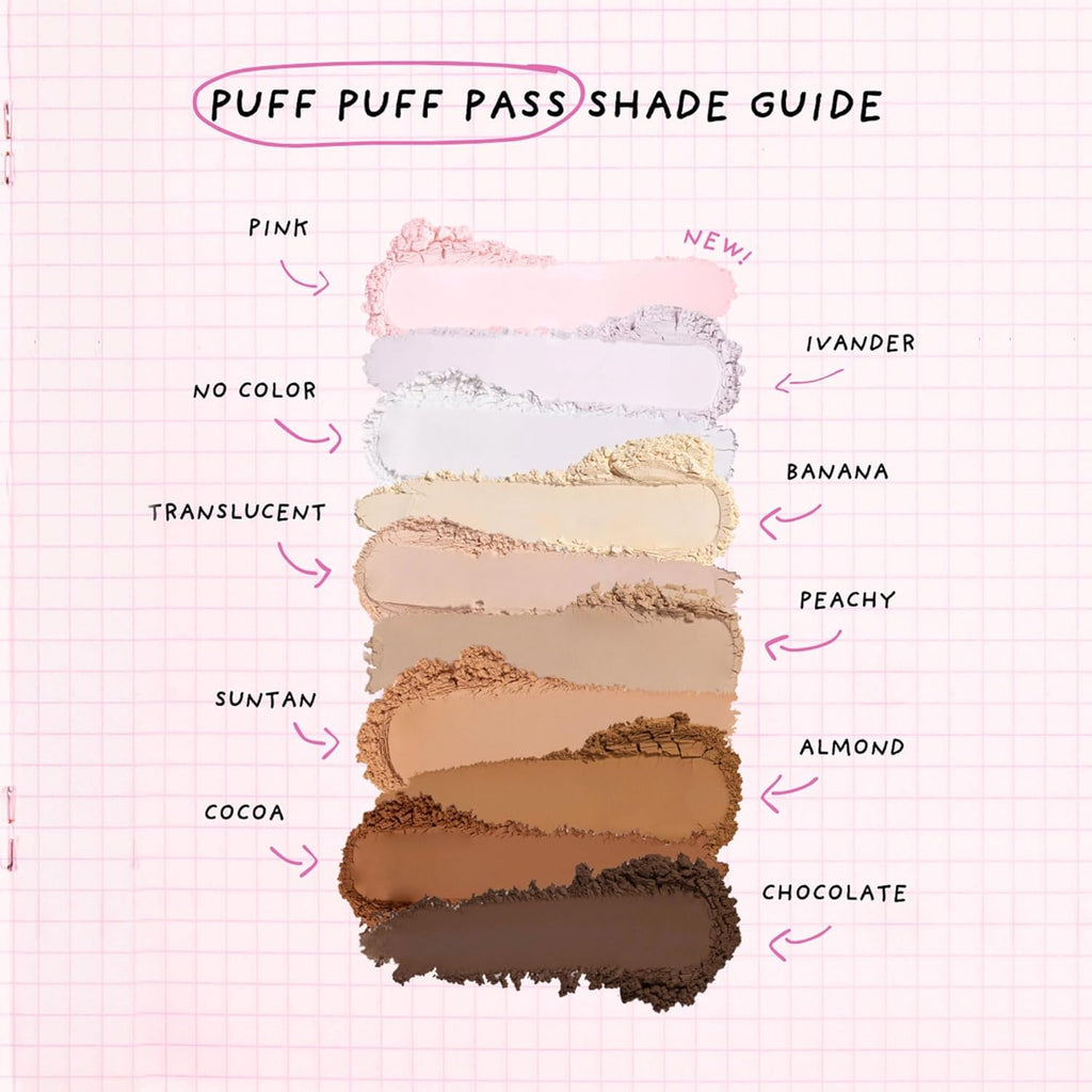 Kimchi Chic Beauty Puff Puff Pass Set and Bake Setting Powder for Makeup, Extra Fluffy Loose Face Powder Poof, Soft Natural Face Makeup for Uneven Skin Tone, 03 Translucent