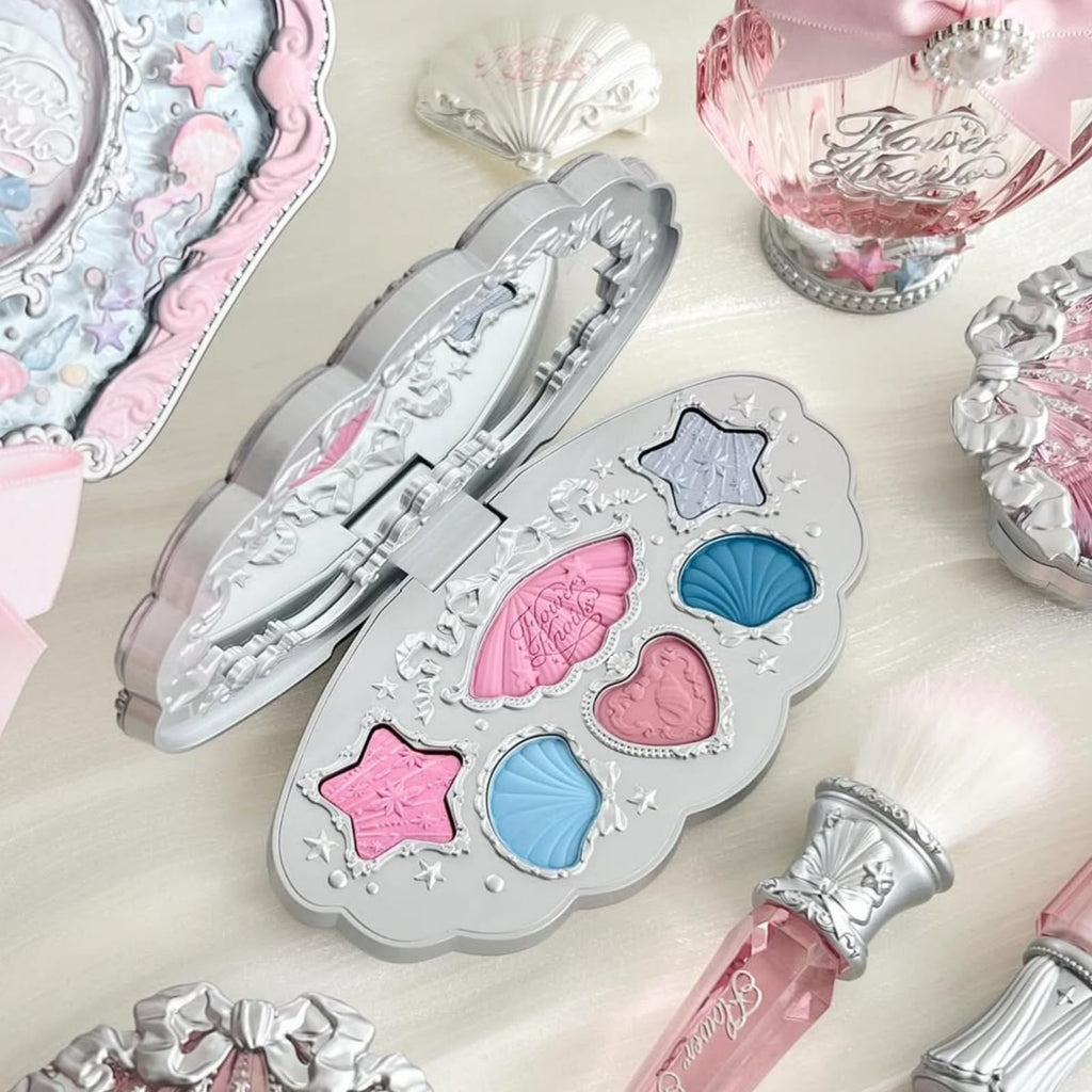 Flower Knows Shell's Jewel 6-Color Makeup Palette, Eyeshadow, Blush, Highlighting & Contour All-in-One