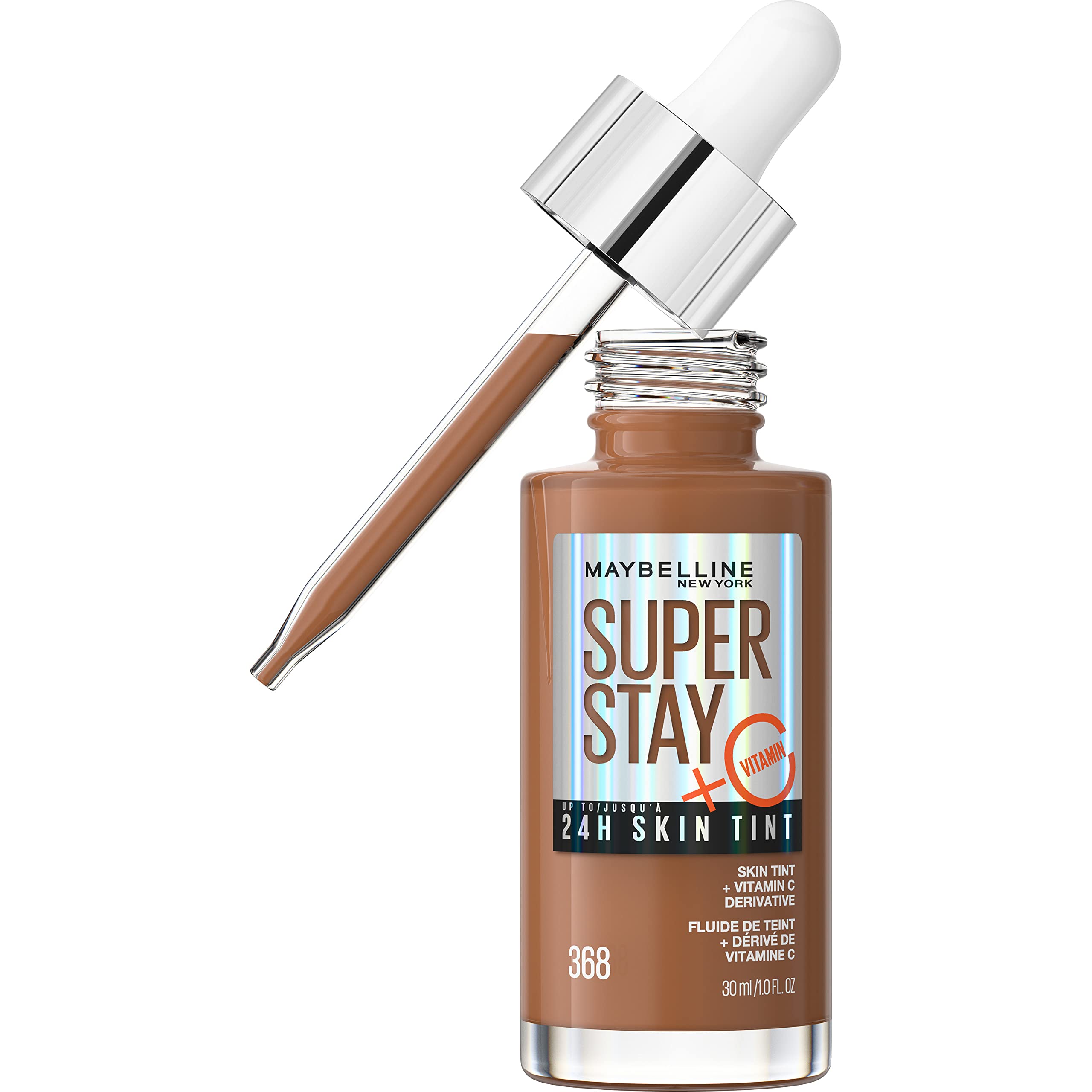 Maybelline New York Super Stay Up To 24H Tint Foundation, Bright Skin-Like Coverage, Infused with Vitamin C, Brightens Skin Instantly and Overtime, Shade: 120, 30 ml