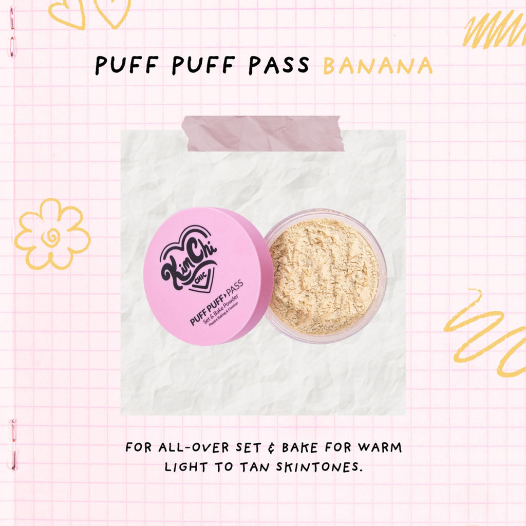 Kimchi Chic Beauty Puff Puff Pass Set and Bake Setting Powder for Makeup, Extra Fluffy Loose Face Powder Poof, Soft Natural Face Makeup for Uneven Skin Tone, 03 Translucent