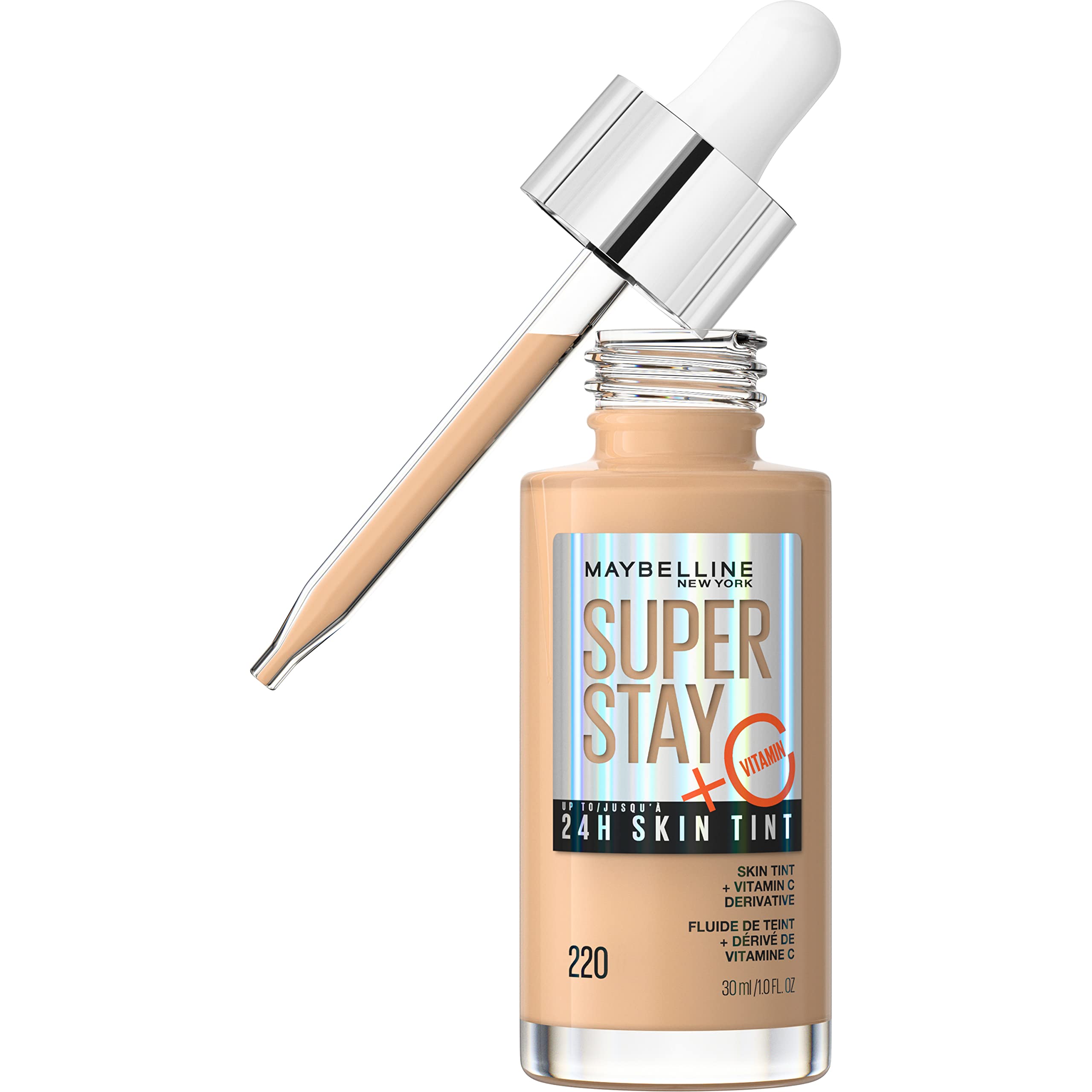 Maybelline New York Super Stay Up To 24H Tint Foundation, Bright Skin-Like Coverage, Infused with Vitamin C, Brightens Skin Instantly and Overtime, Shade: 120, 30 ml