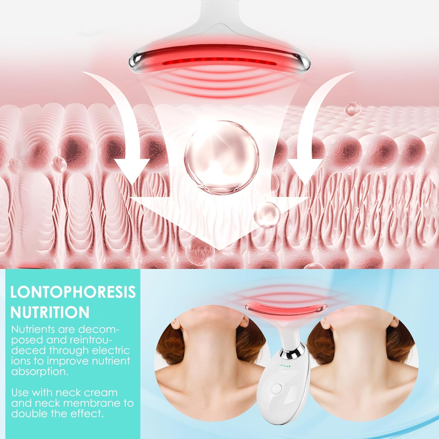 Facial Massager Face and Neck, Face 𝖲 culpting Wand Tool with 7 Color - Birthday, Christmas, Mothers Day, Valentines Day Gifts for Her Women Mom Best Friend Wife Teacher (White)