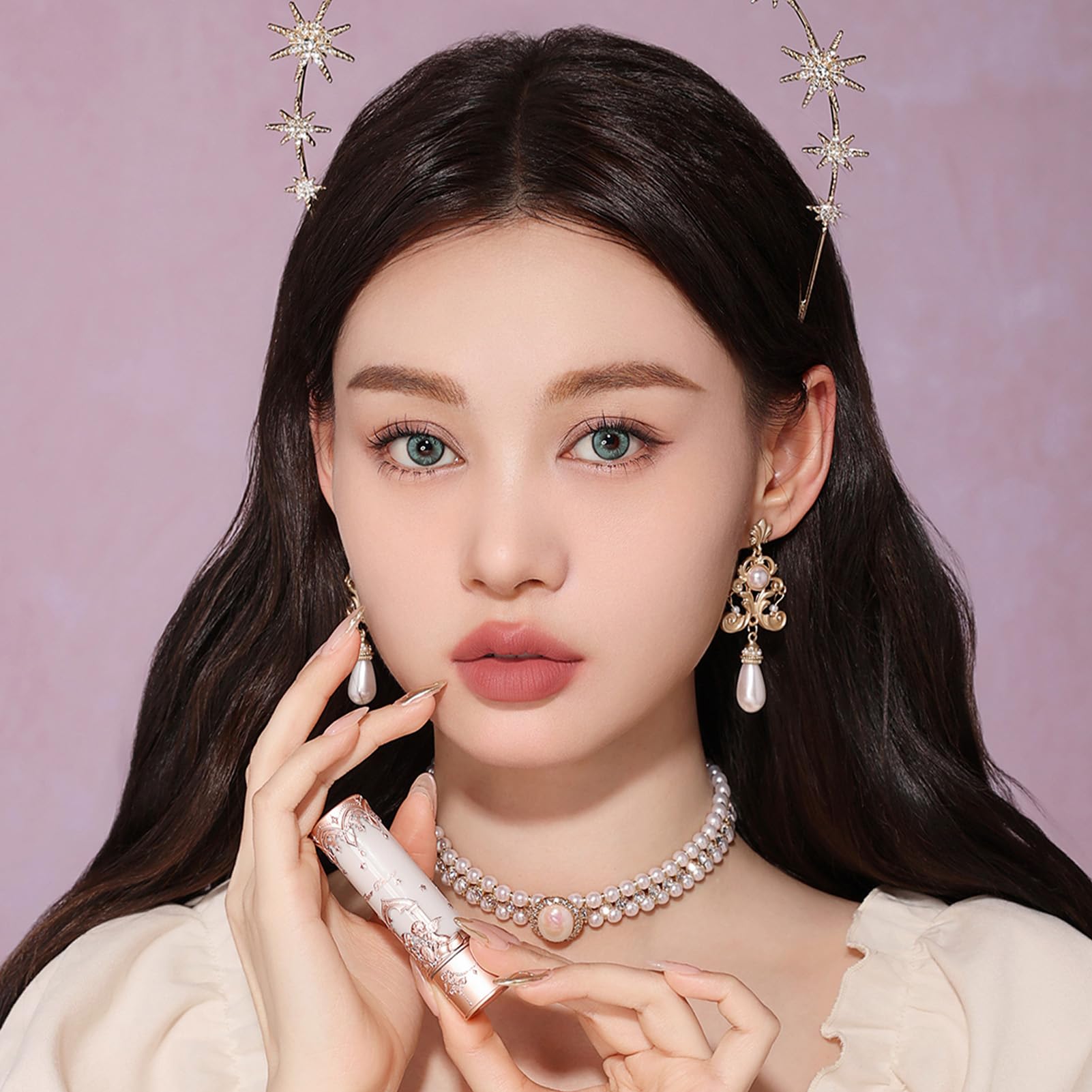 Flower Knows Little Angel Matte Lipstick,Super Soft & Ultra Silky Lip Mud Stick,Long Lasting & Moisturizing Vegan Lip Makeup for Girls&Women,Velvety Brown Finish(C09 Dark Angel)