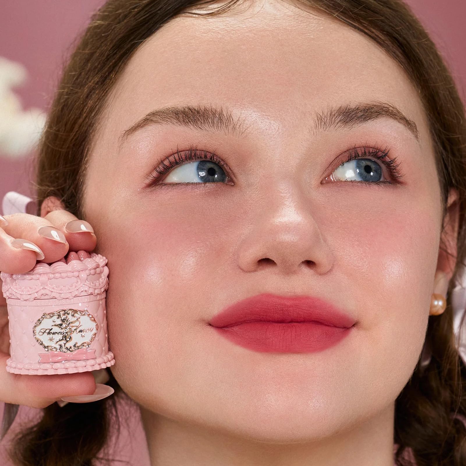 Flower Knows Strawberry Cupid Cake Lip Cream,Velvety-Smooth Matte Liquid