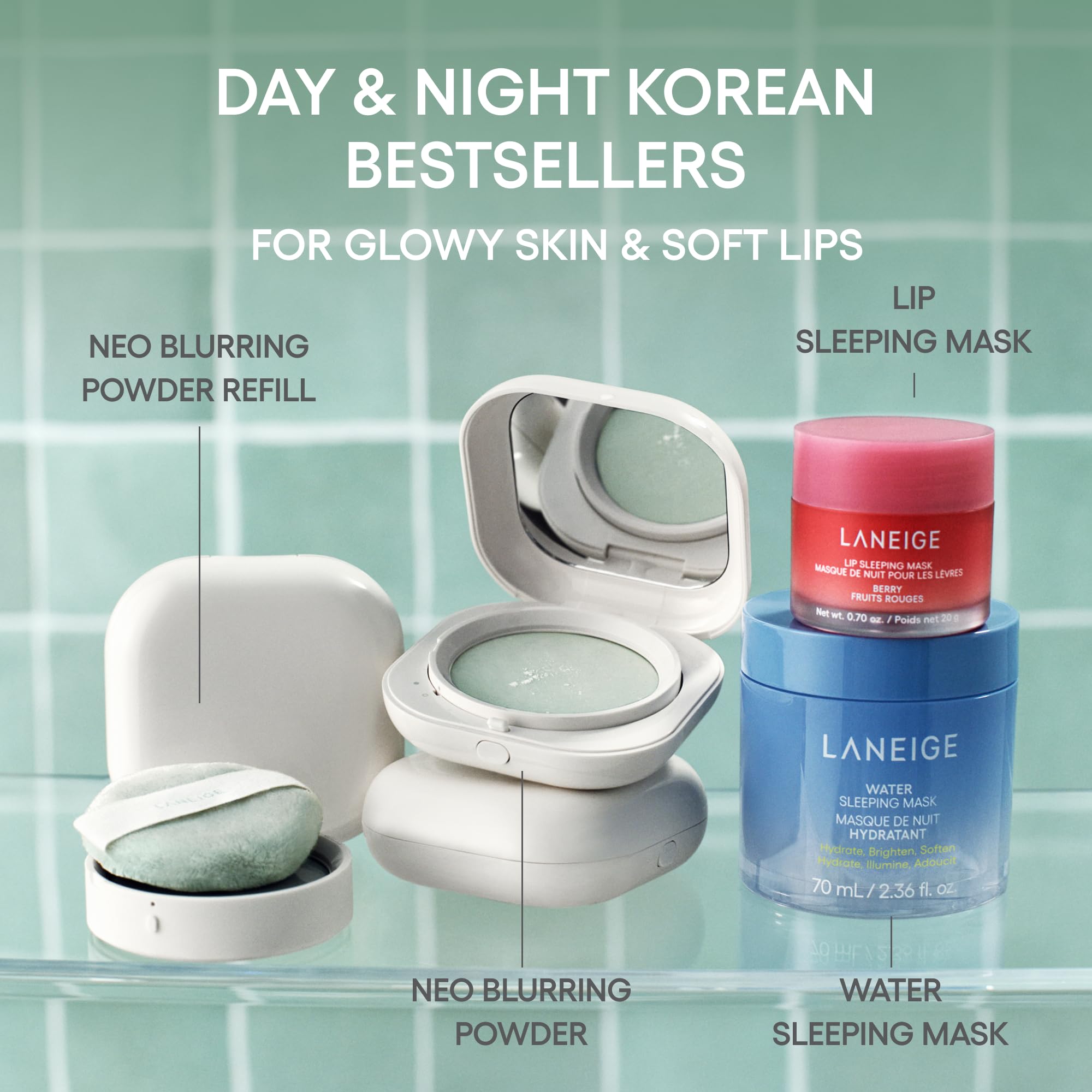 LANEIGE Neo Blurring Powder: Korean Oil-Control Compact with Pore Blurring, Smoothing Finish & Travel-Friendly, No-Spill Packaging