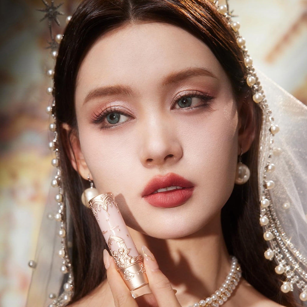 Flower Knows Little Angel Matte Lipstick,Super Soft & Ultra Silky Lip Mud Stick,Long Lasting & Moisturizing Vegan Lip Makeup for Girls&Women,Velvety Brown Finish(C09 Dark Angel)