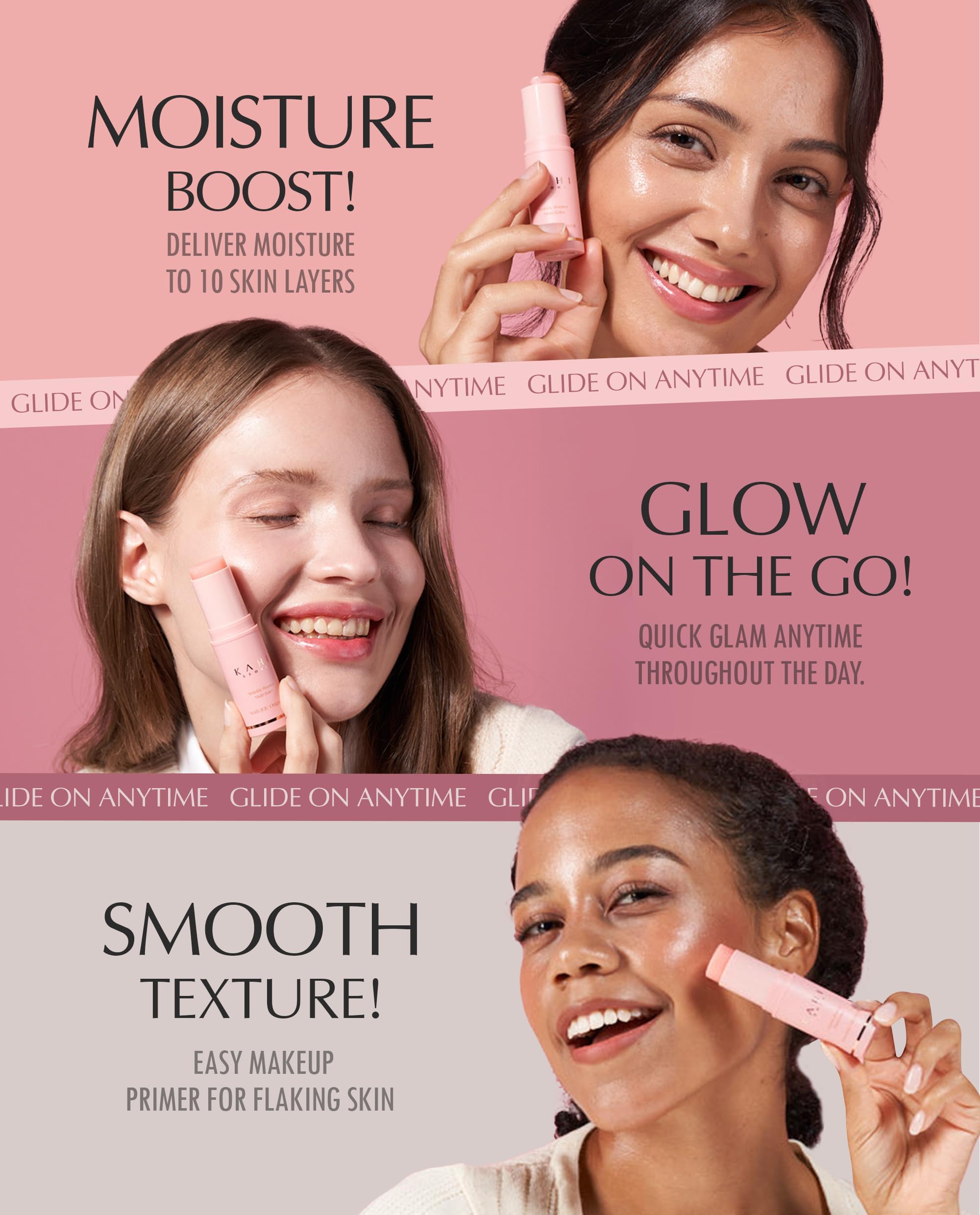 KAHI Wrinkle Bounce Multi Balm Stick | PDRN Collagen Wrinkle Stick | Korean Skin Care |All-in-One Hydrating Lip Balm Eye Cream Neck Cream Make Up Base & Face Mist Moisture Balm