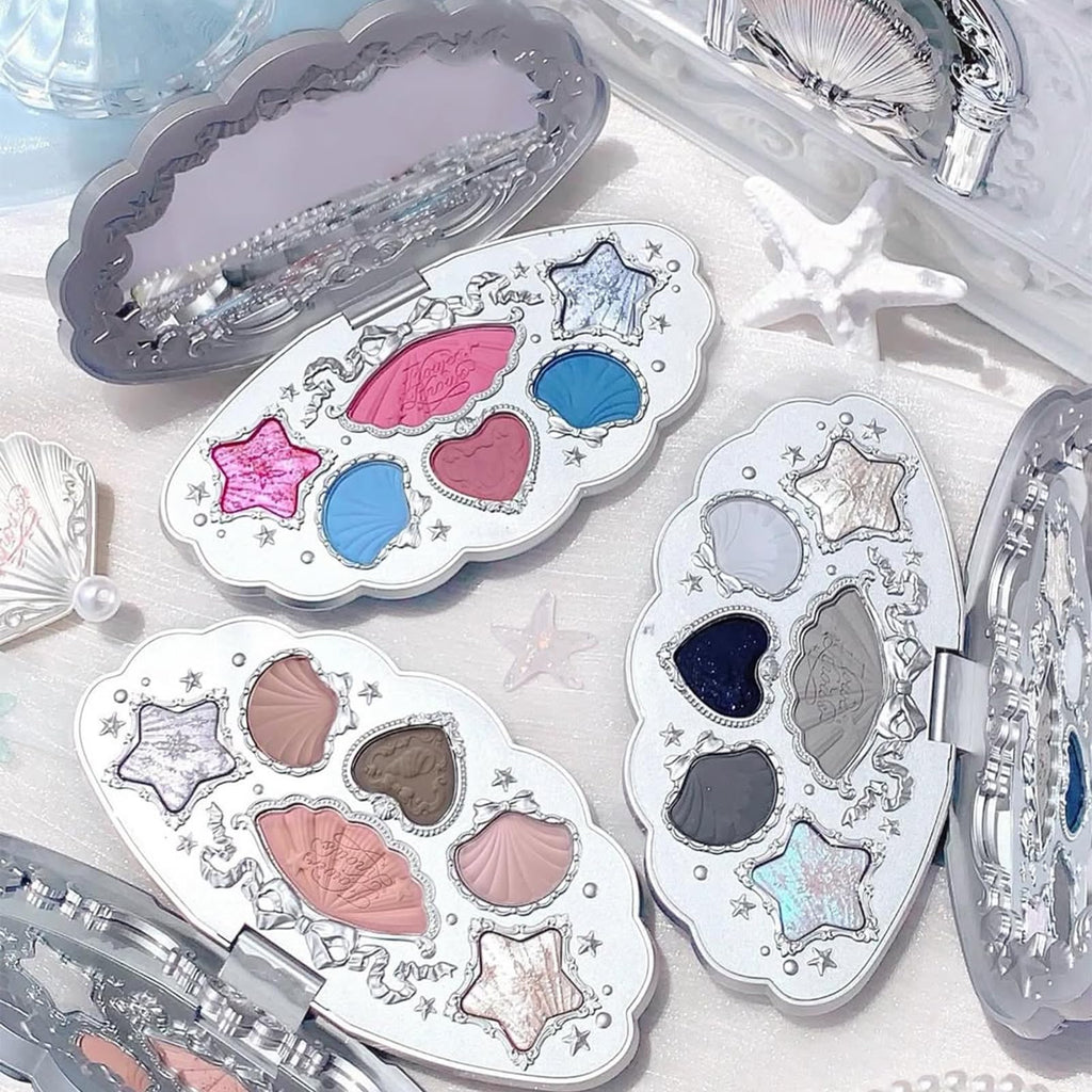 Flower Knows Shell's Jewel 6-Color Makeup Palette, Eyeshadow, Blush, Highlighting & Contour All-in-One