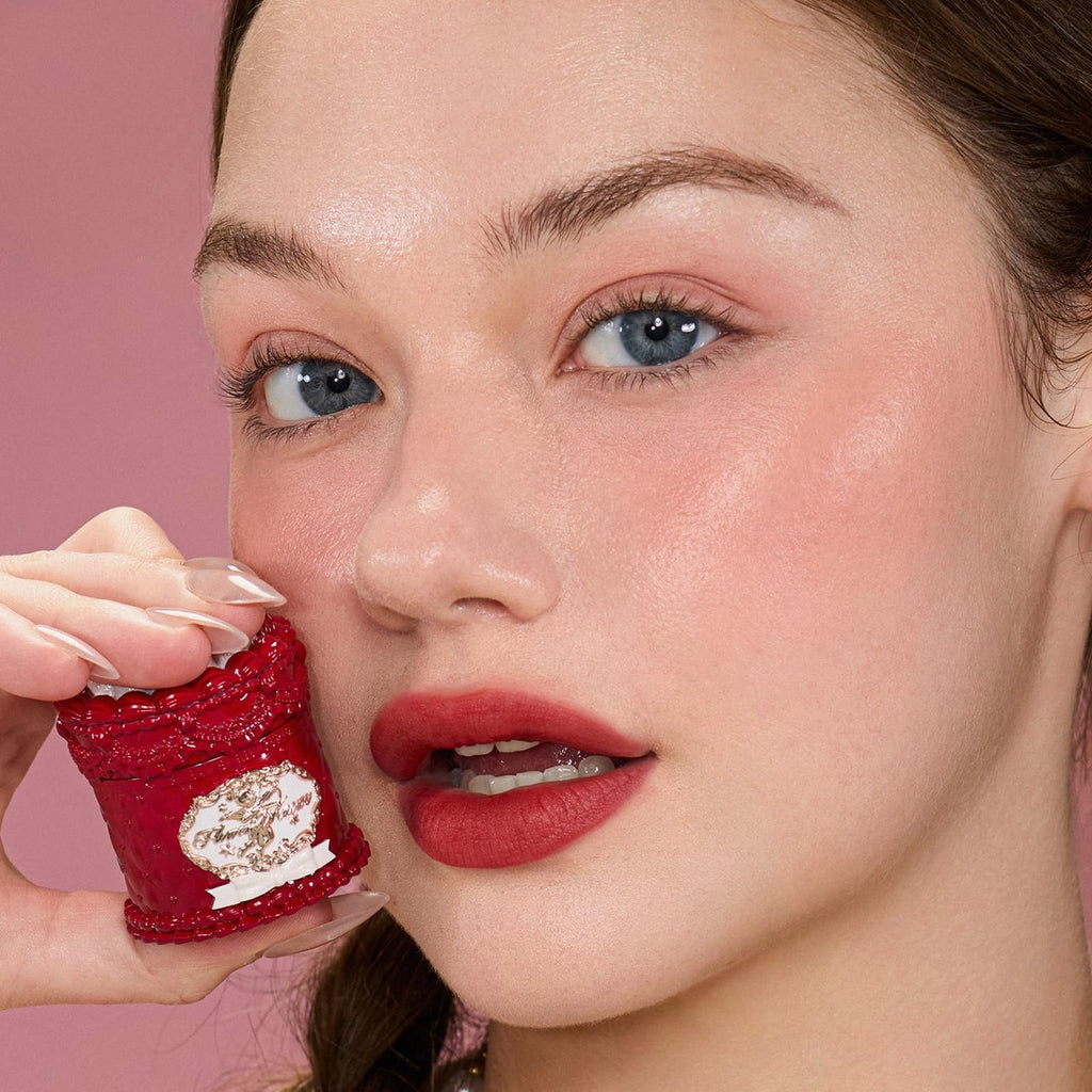 Flower Knows Strawberry Cupid Cake Lip Cream,Velvety-Smooth Matte Liquid