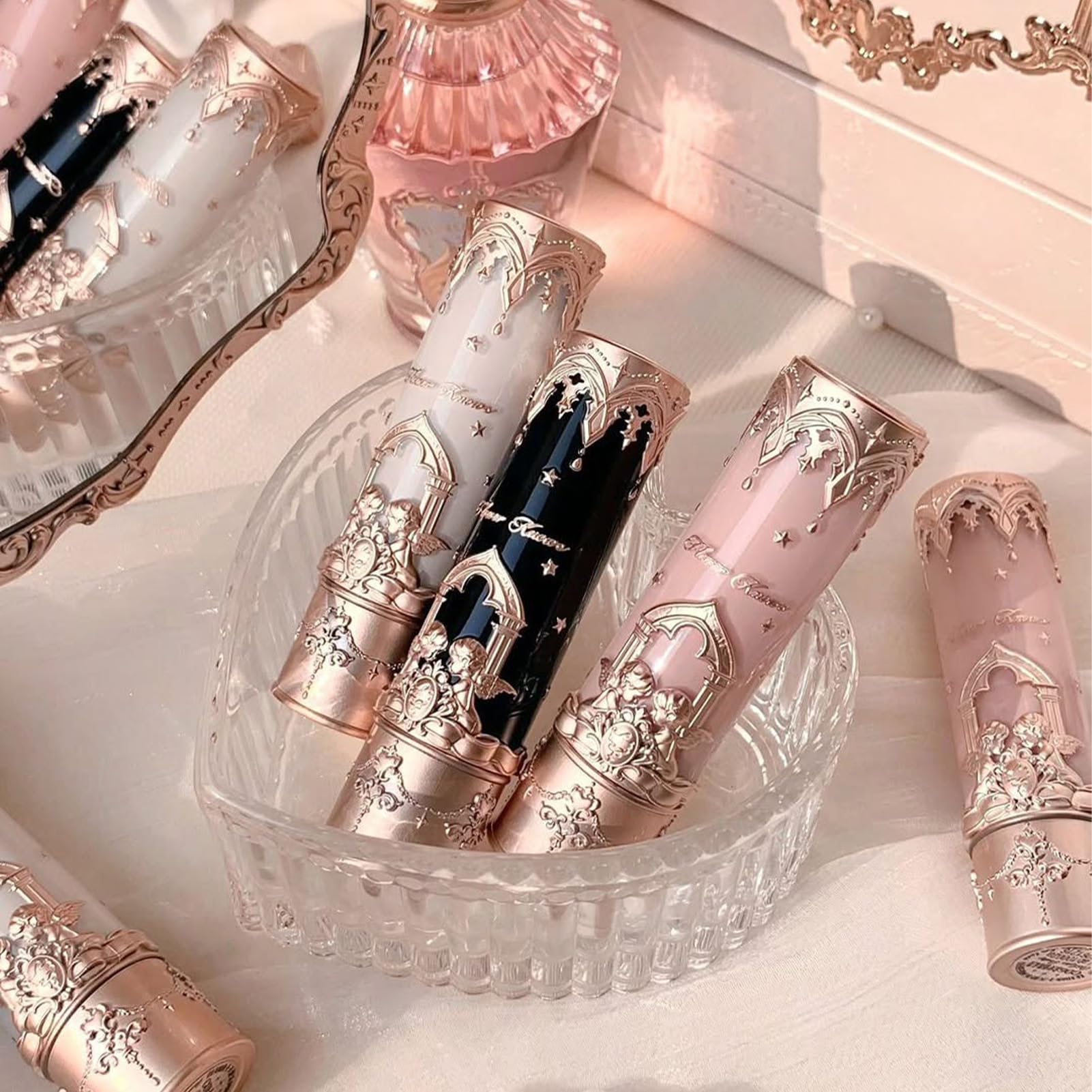 Flower Knows Little Angel Matte Lipstick,Super Soft & Ultra Silky Lip Mud Stick,Long Lasting & Moisturizing Vegan Lip Makeup for Girls&Women,Velvety Brown Finish(C09 Dark Angel)