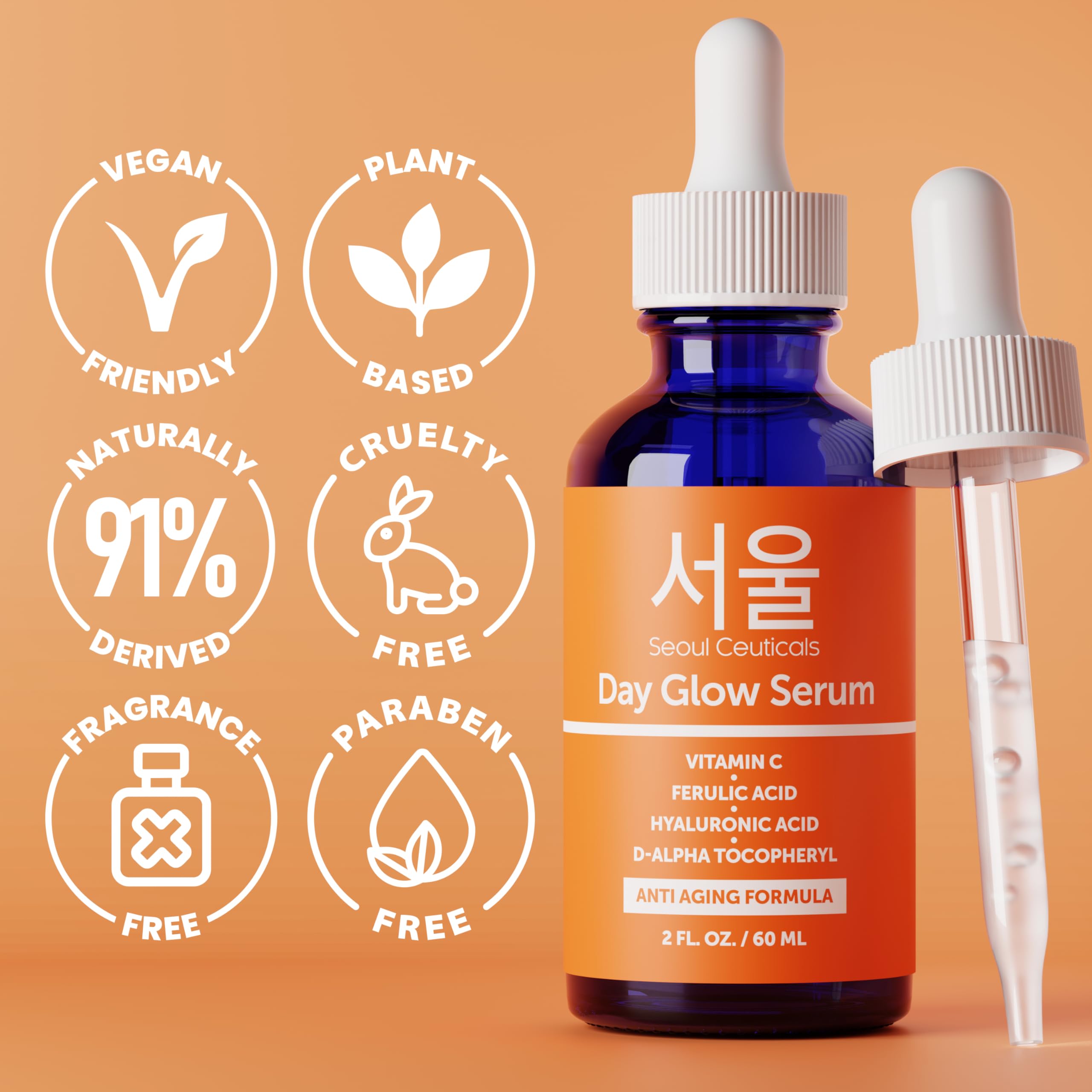 SeoulCeuticals PDRN Serum Salmon DNA Vitamin C Serum – Korean Skincare Anti Aging PDNR Skin Repair Booster – K Beauty Skin Care for Face 1oz