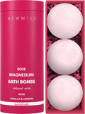 Magnesium Rose Vanilla Bath Bomb Mega Foaming Bubbles Infused with Vanilla Jasmine Luxurious Spa Bath Essentials Nourishing Dry Skin Stress Relief Bath Gift