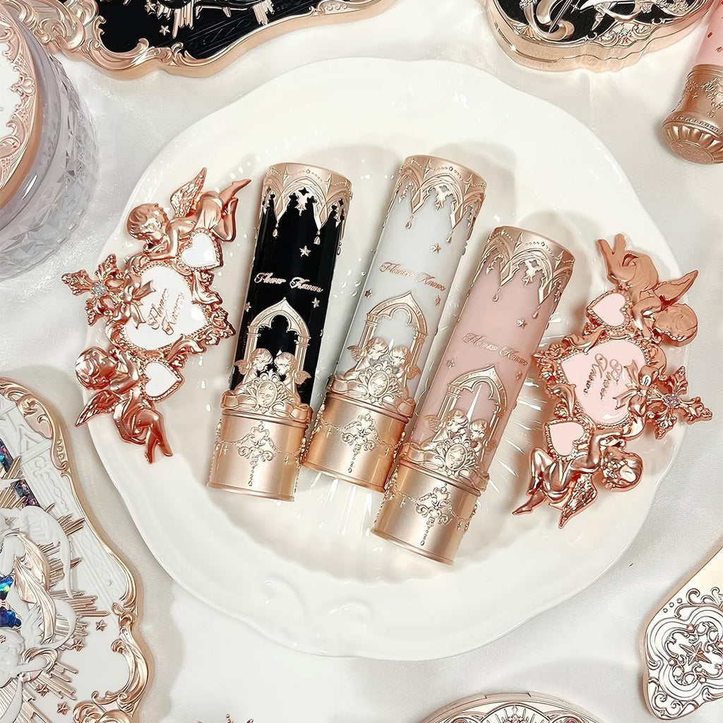 Flower Knows Little Angel Matte Lipstick,Super Soft & Ultra Silky Lip Mud Stick,Long Lasting & Moisturizing Vegan Lip Makeup for Girls&Women,Velvety Brown Finish(C09 Dark Angel)