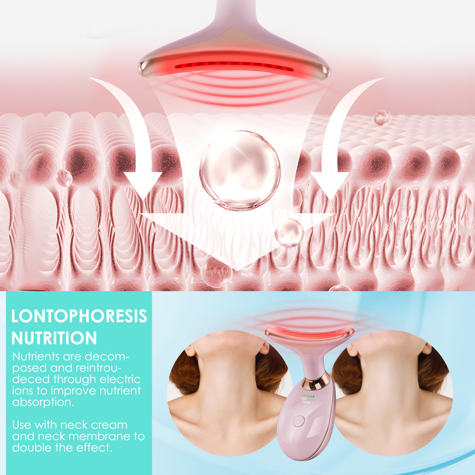 Facial Massager Face and Neck, Face 𝖲 culpting Wand Tool with 7 Color - Birthday, Christmas, Mothers Day, Valentines Day Gifts for Her Women Mom Best Friend Wife Teacher (White)