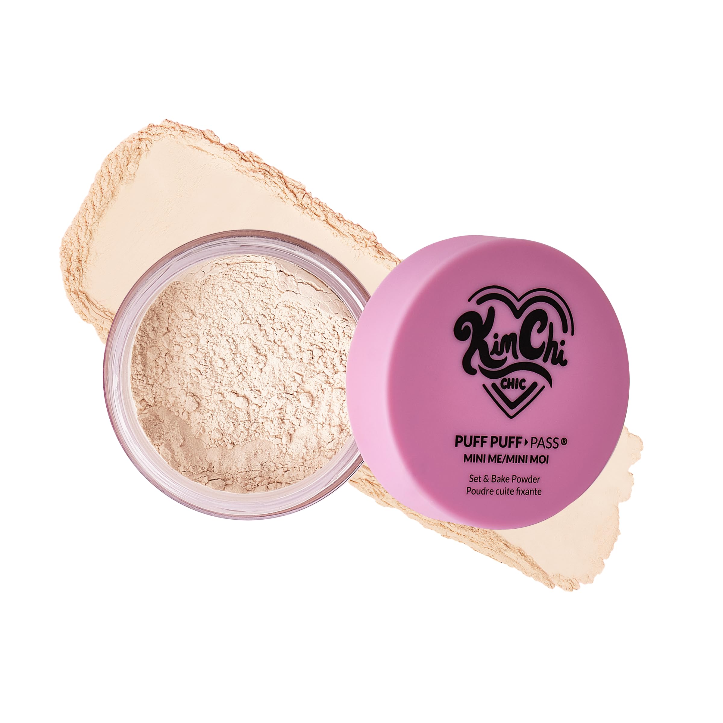 Kimchi Chic Beauty Puff Puff Pass Set and Bake Setting Powder for Makeup, Extra Fluffy Loose Face Powder Poof, Soft Natural Face Makeup for Uneven Skin Tone, 03 Translucent