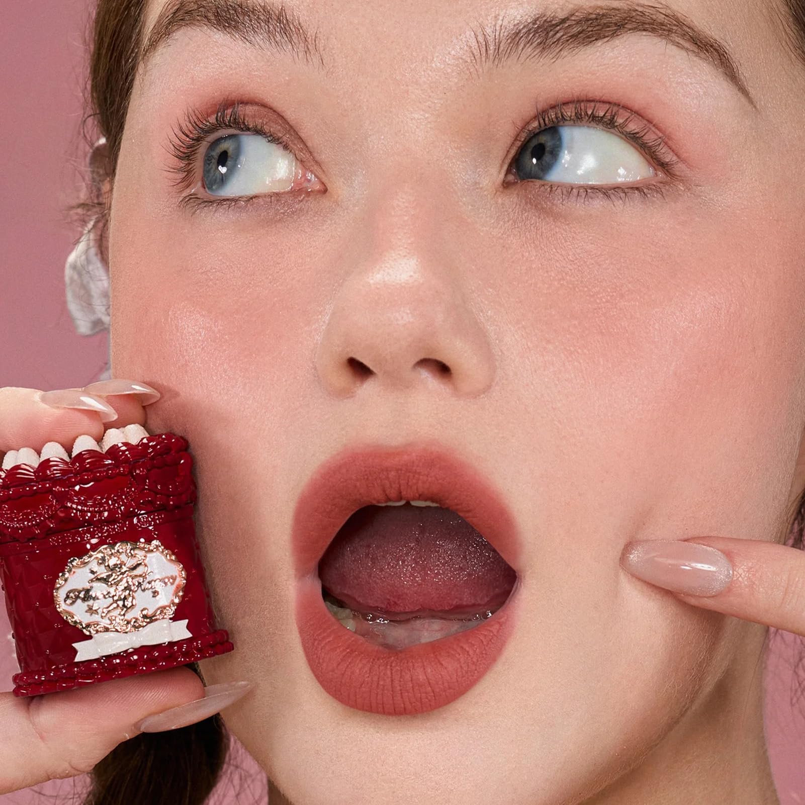 Flower Knows Strawberry Cupid Cake Lip Cream,Velvety-Smooth Matte Liquid