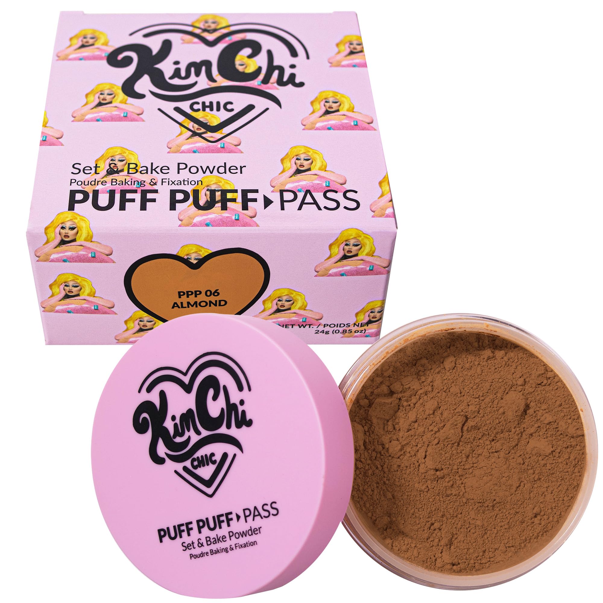 Kimchi Chic Beauty Puff Puff Pass Set and Bake Setting Powder for Makeup, Extra Fluffy Loose Face Powder Poof, Soft Natural Face Makeup for Uneven Skin Tone, 03 Translucent