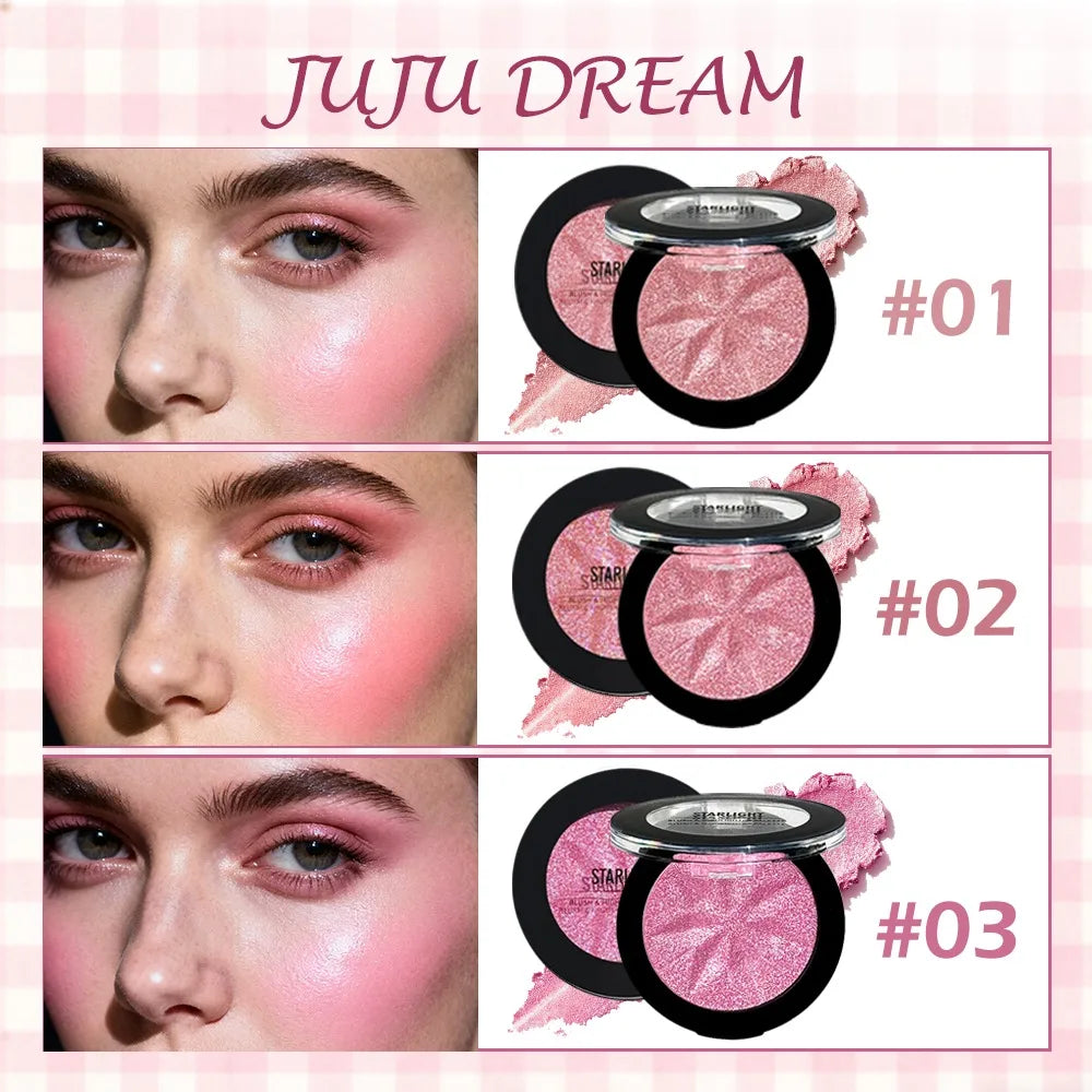 3 Color Matte Blush Palette Long Lasting Natural Contouring Makeup Perfect Holiday Christmas Gift