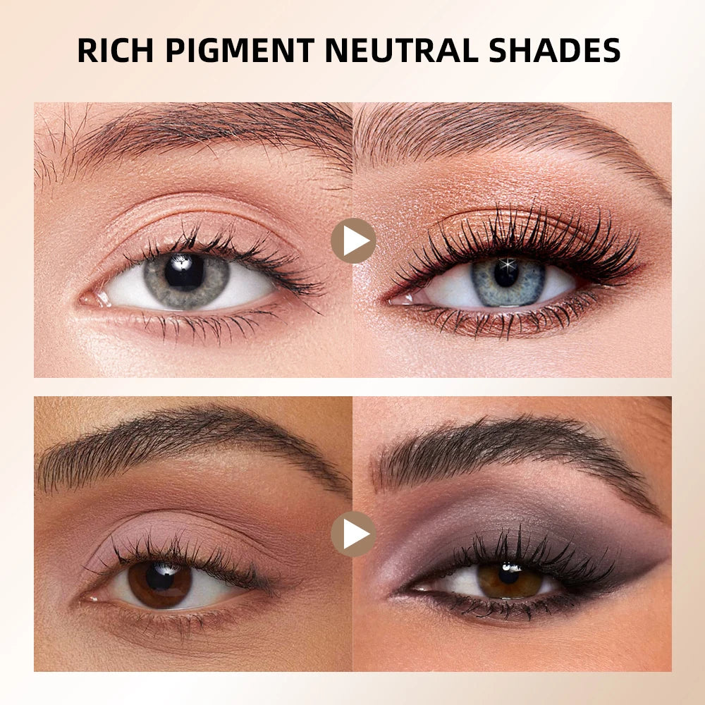 6 Colors Matte Nude Eyeshadow Shades Palette Long-Lasting All Day Fine & Non-Flying Powder Neutral Eyeshadow Makeup High Pigment