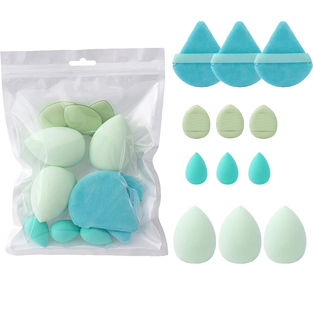 12pcs Soft All-Purpose Makeup Sponge Set Dry Wet Dual Use Beauty Tools Beauty Egg 4Types Powder Puff Foundation Sponges