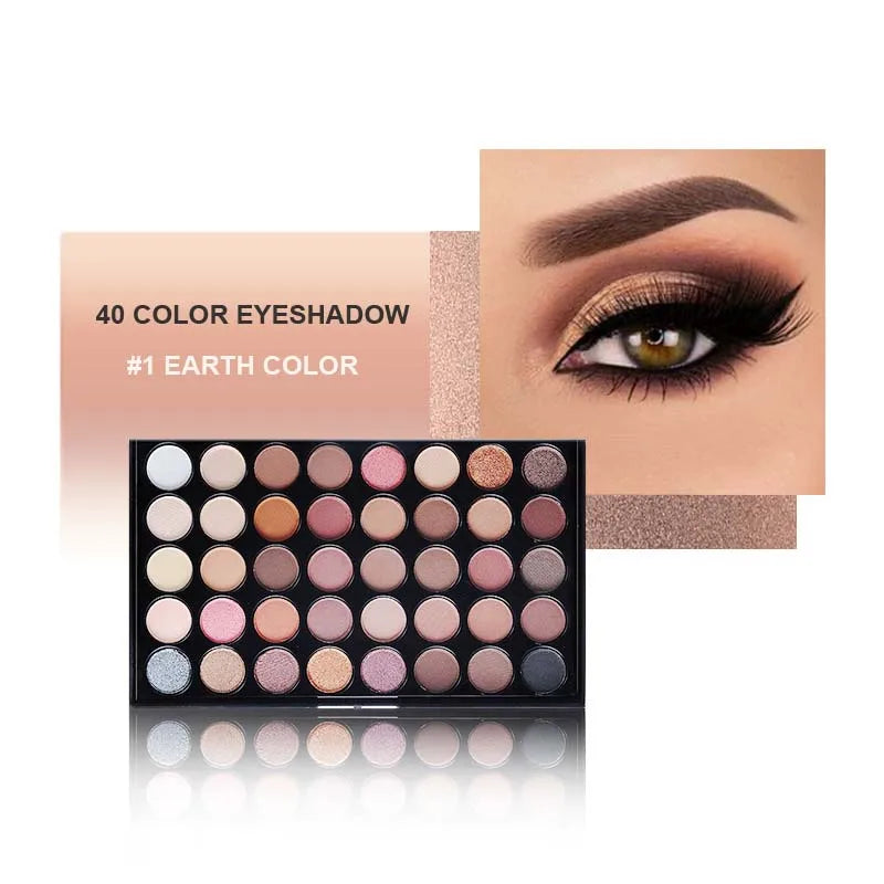 40 Colors Glitter Eyeshadow Palette Matte Waterproof Long Lasting Pressed Powder Cosmetics Kit Fashion Women Eye Makeup palette