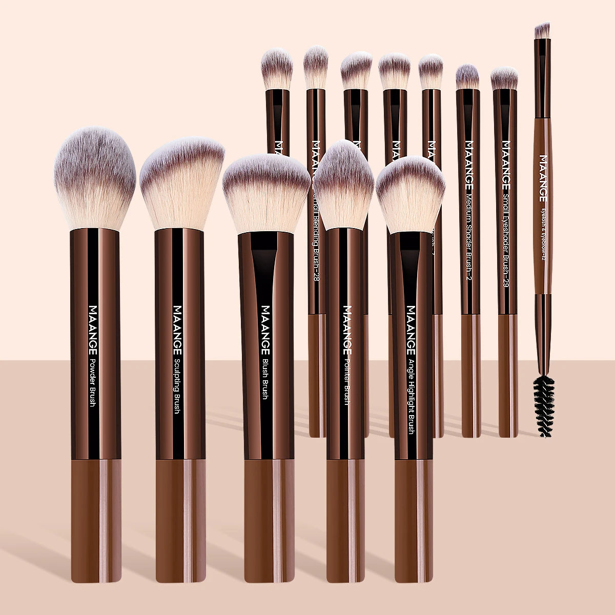 13pcs Makeup Brush Set Foundation Concealer Powder Eyeshadow Blush Brush & Kabuki Blending Brush.