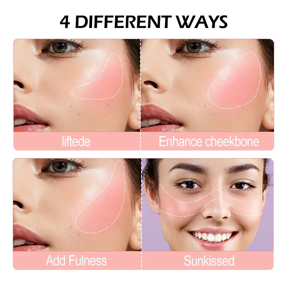 3 Color Matte Blush Palette Long Lasting Natural Contouring Makeup Perfect Holiday Christmas Gift