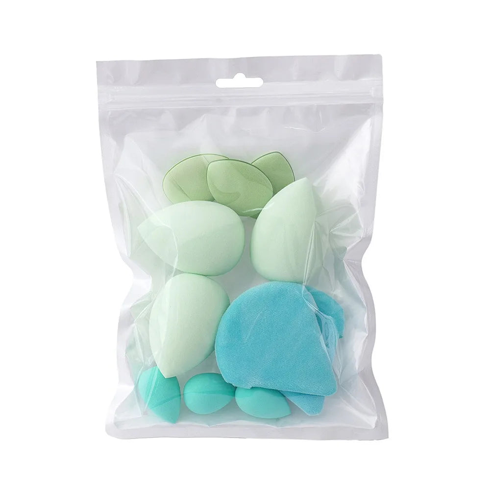 12pcs Soft All-Purpose Makeup Sponge Set Dry Wet Dual Use Beauty Tools Beauty Egg 4Types Powder Puff Foundation Sponges