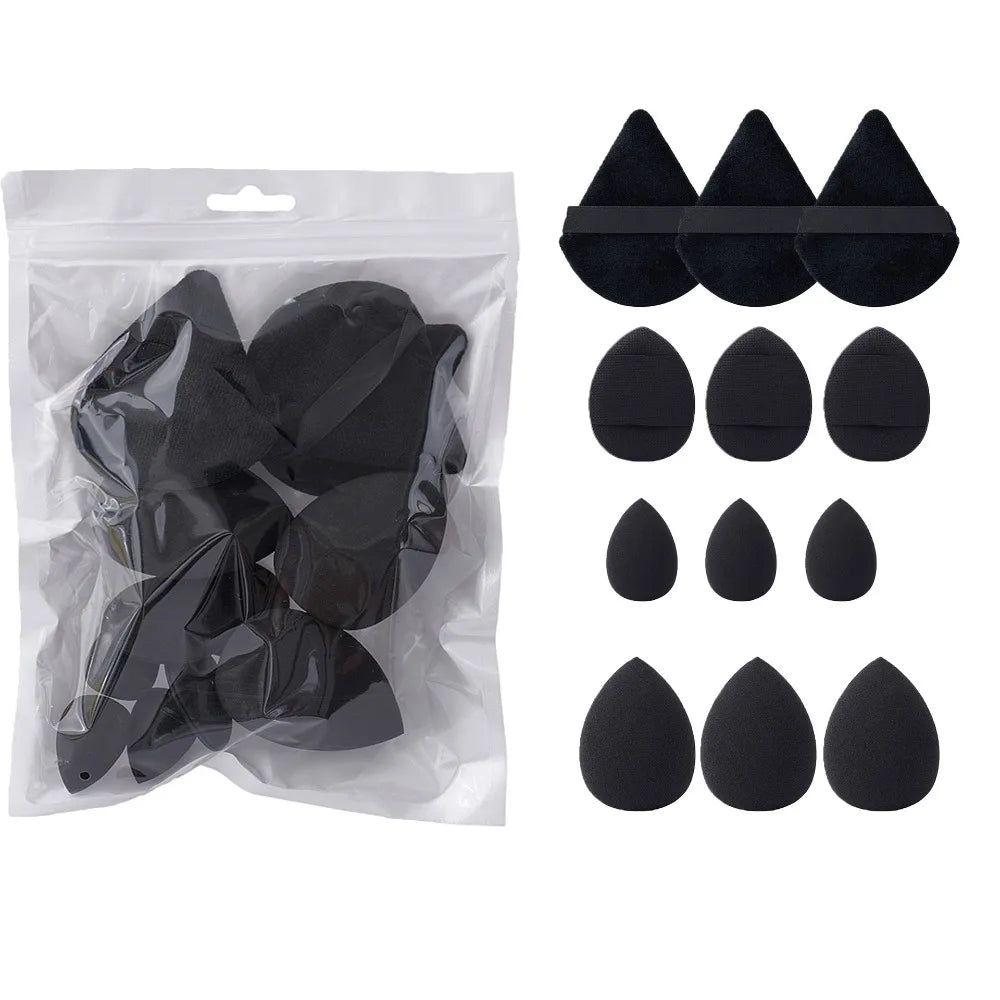 12pcs Soft All-Purpose Makeup Sponge Set Dry Wet Dual Use Beauty Tools Beauty Egg 4Types Powder Puff Foundation Sponges