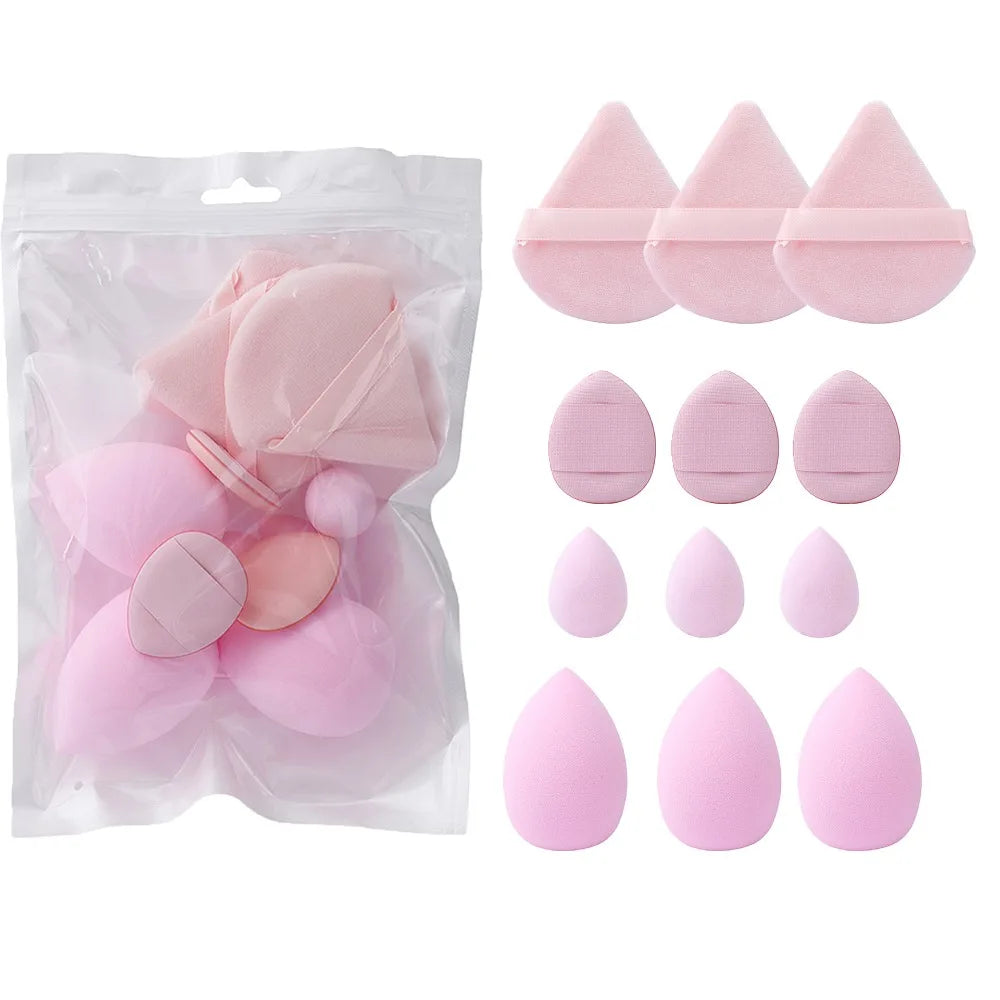 12pcs Soft All-Purpose Makeup Sponge Set Dry Wet Dual Use Beauty Tools Beauty Egg 4Types Powder Puff Foundation Sponges
