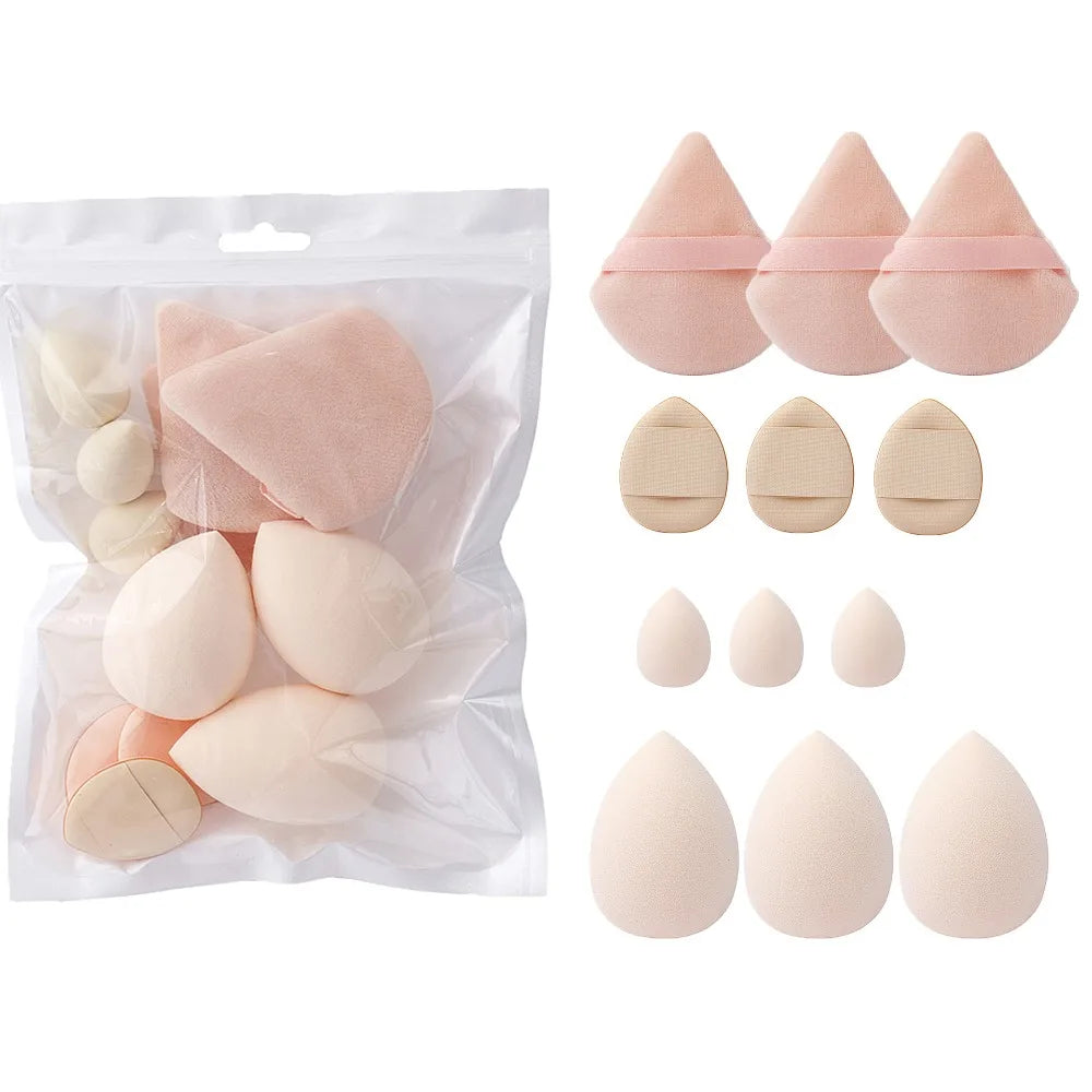 12pcs Soft All-Purpose Makeup Sponge Set Dry Wet Dual Use Beauty Tools 4Types