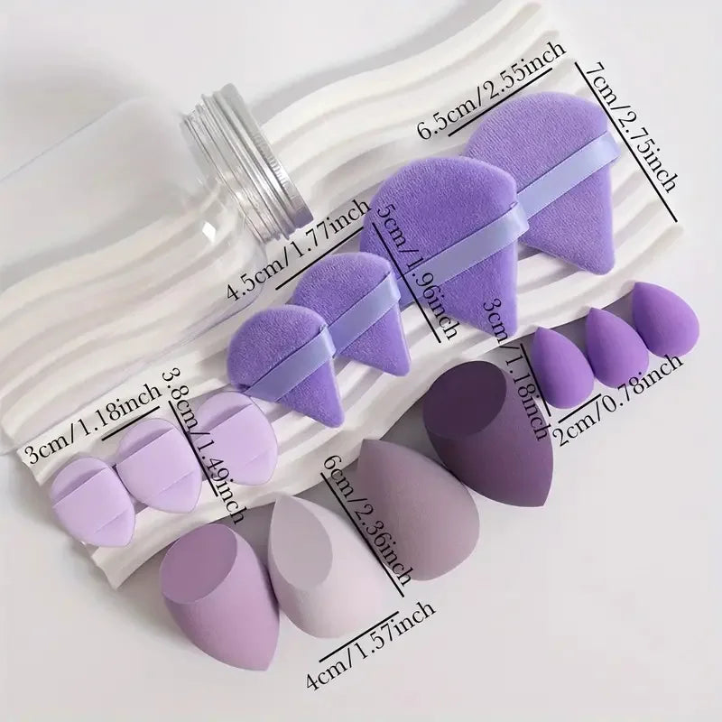 12pcs Makeup Sponge Set Essential for Beginners Cosmetic Easy to apply,Puff Set Makeup Foundation Sponge