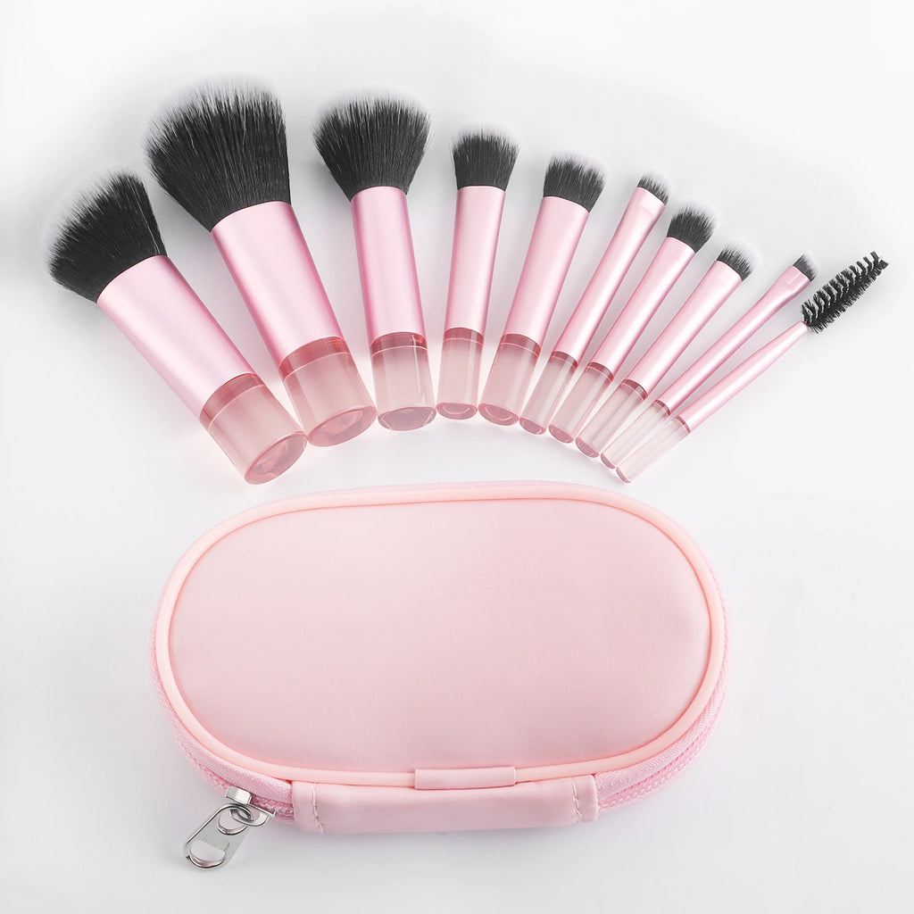 Makeup Brush Sets,10pcs mini with bag multifunctional