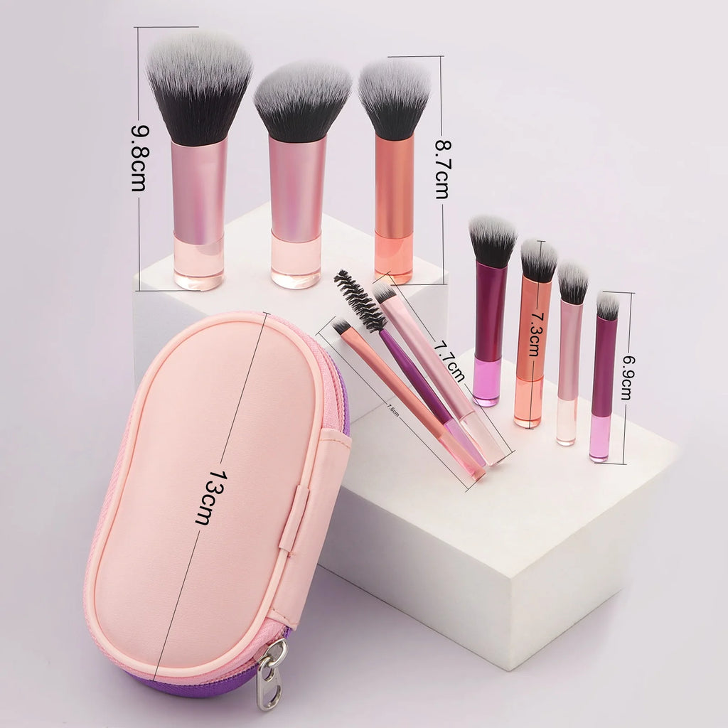 Makeup Brush Sets,10pcs mini with bag multifunctional