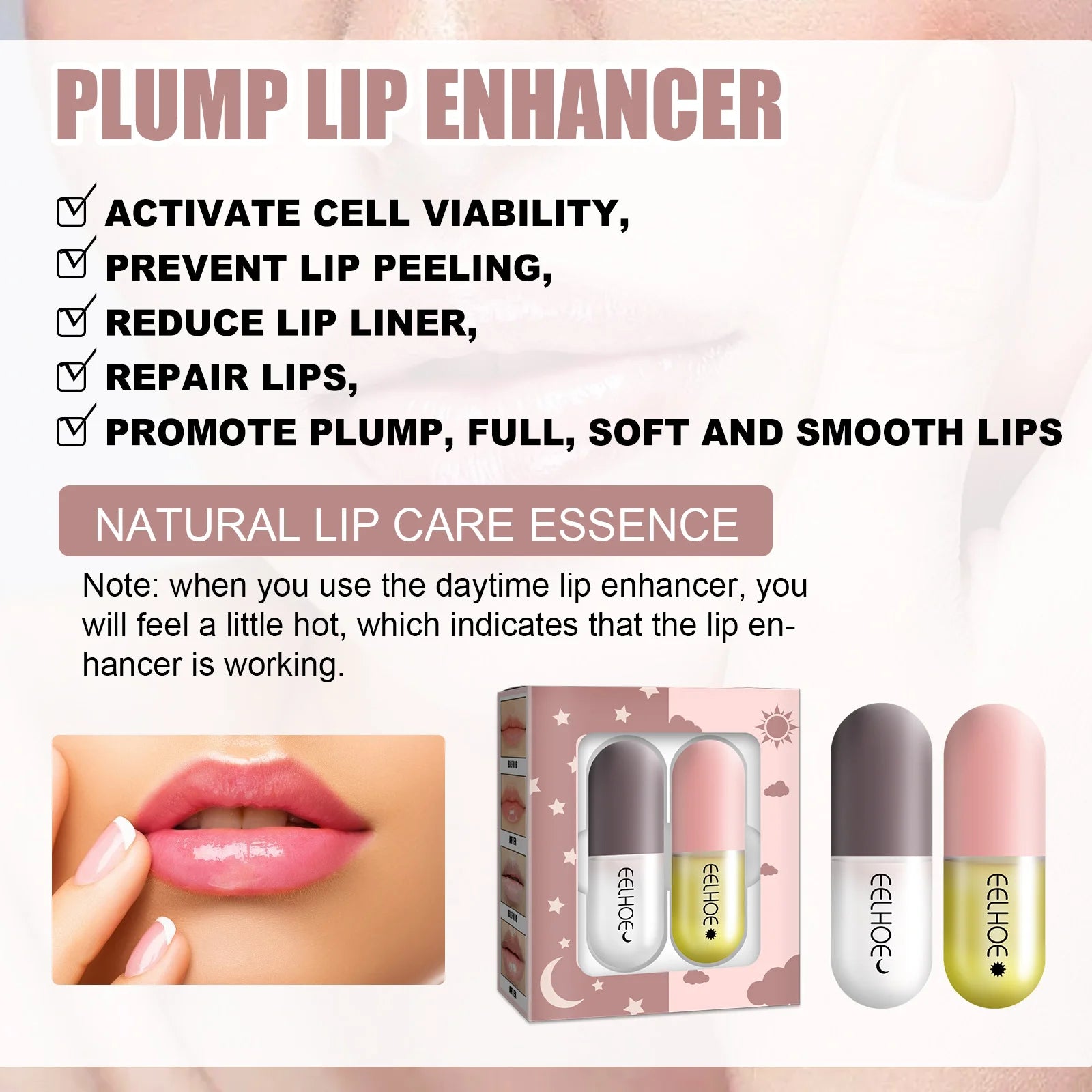 Lip Plumper Serum, Volumizing & Moisturizing Lip Treatment to Reduce Fine Lines, Anti-Drying & Repair Balm for Sexy, Fuller Lips